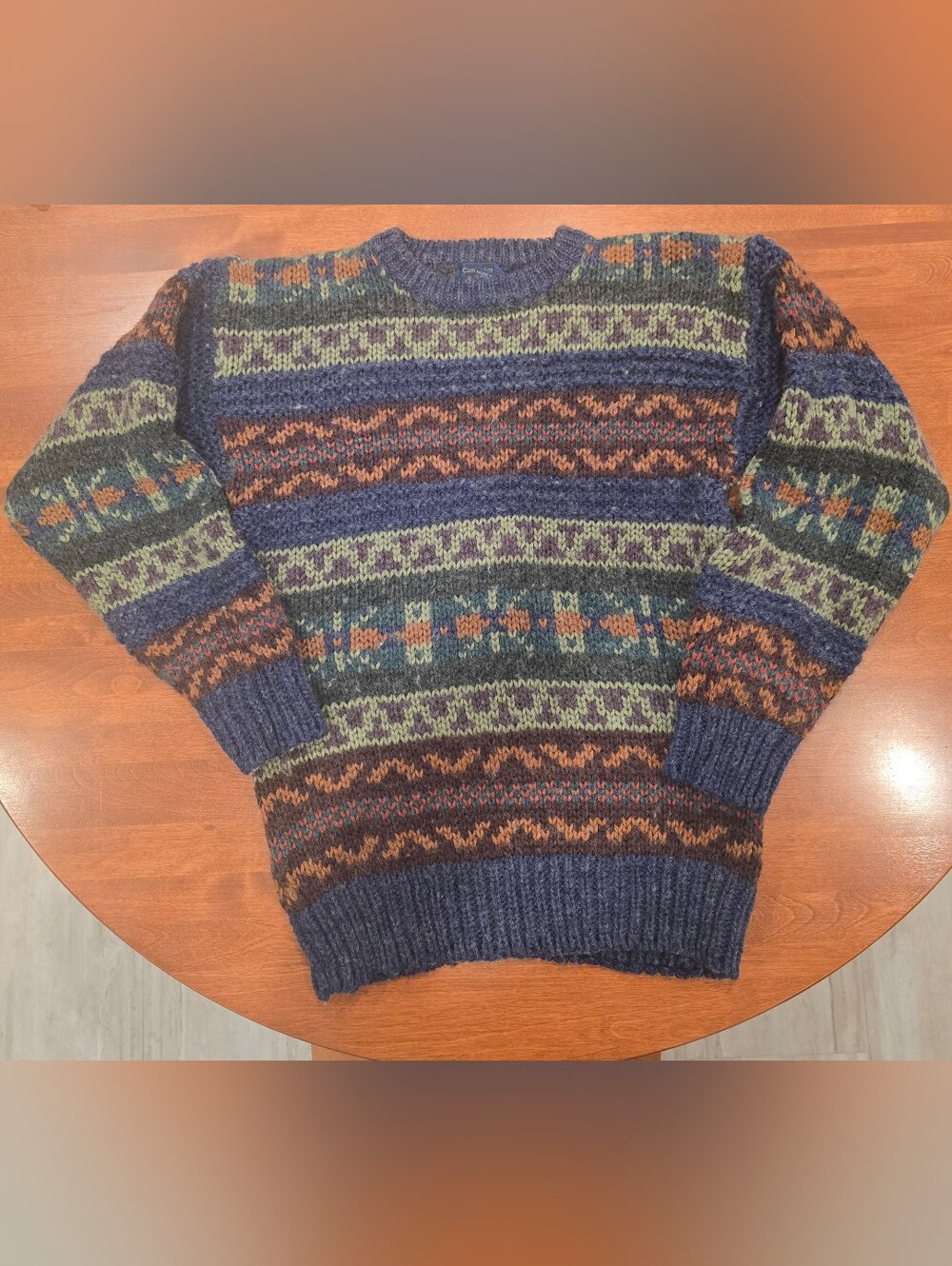 Vintage 90s Cambridge classics Fair Isle western Crewneck sweater Medium